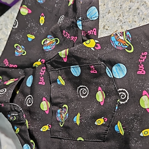 Bu-cee’s Shirt Youth Large Black Button Up Top Space Camp Print 3T - Picture 4 of 5